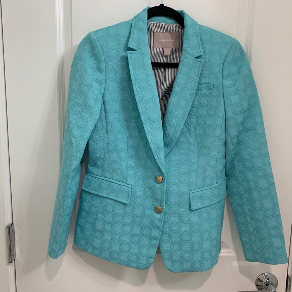 Banana Republic Bright Blue Textured Blazer
